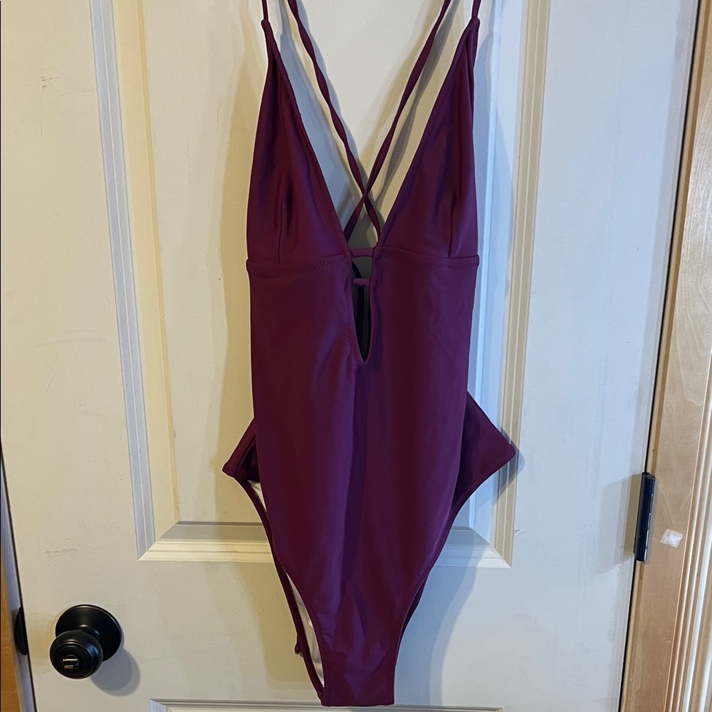 Maroon One Piece Swimsuit
